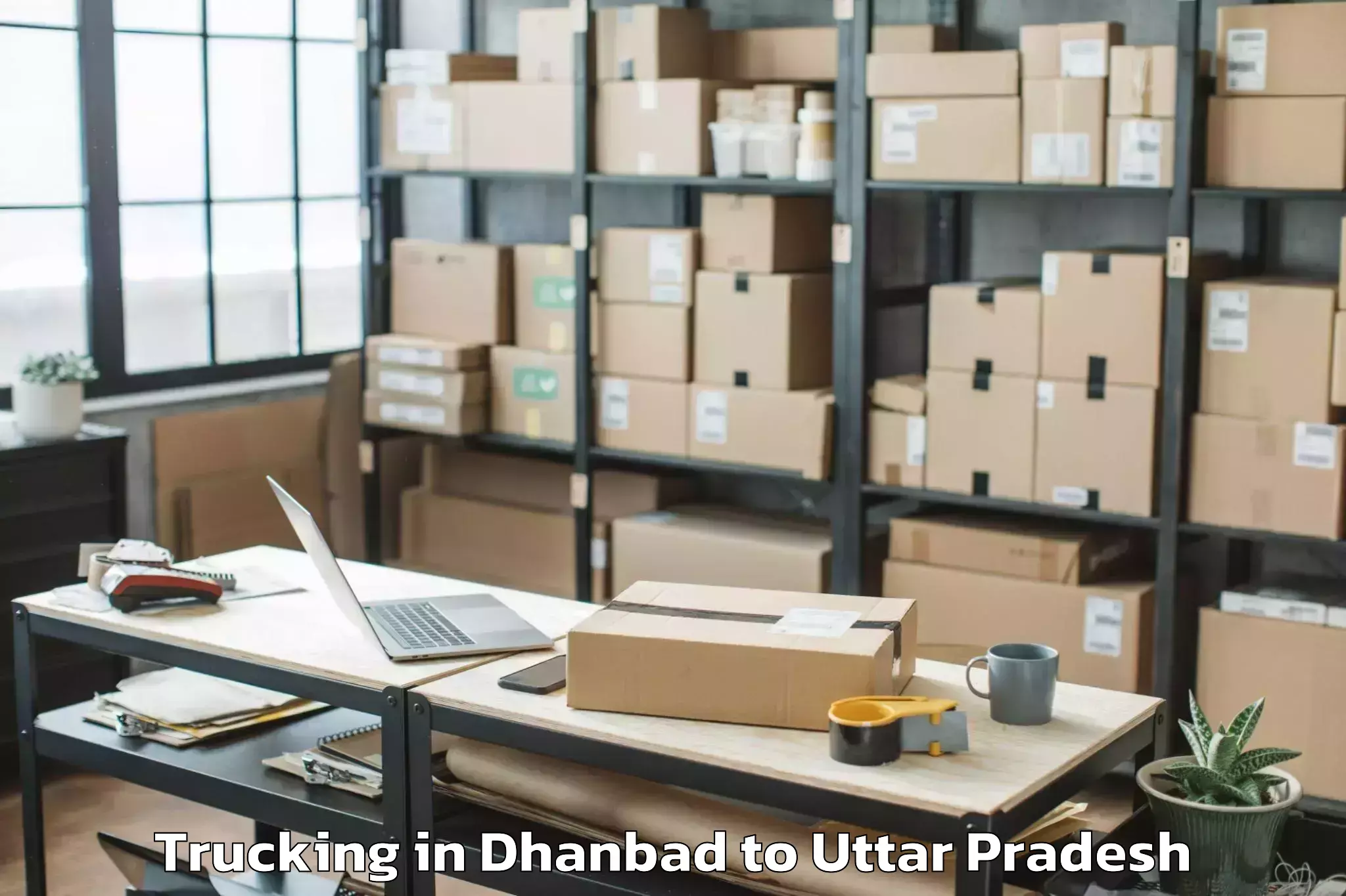 Easy Dhanbad to Unnao Trucking Booking